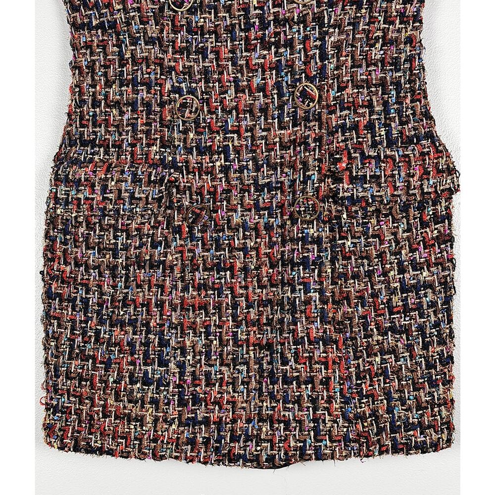NEW Anthropologie J.O.A. Shimmer Tweed Sheath Mini Dress Multicolor Large - Picture 8 of 15